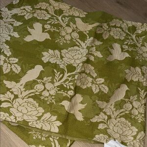 Green floral bird print pillow covers 23 x 23